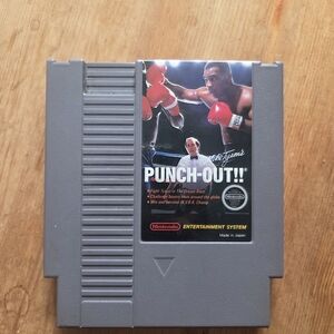 Authentic Nintendo NES - Mike Tyson Punch-Out Game Cartridge - Classic Gray